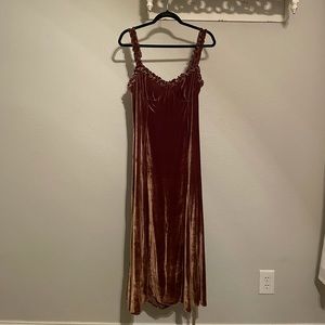 Reformation Brown Velvet Dress, Size 8